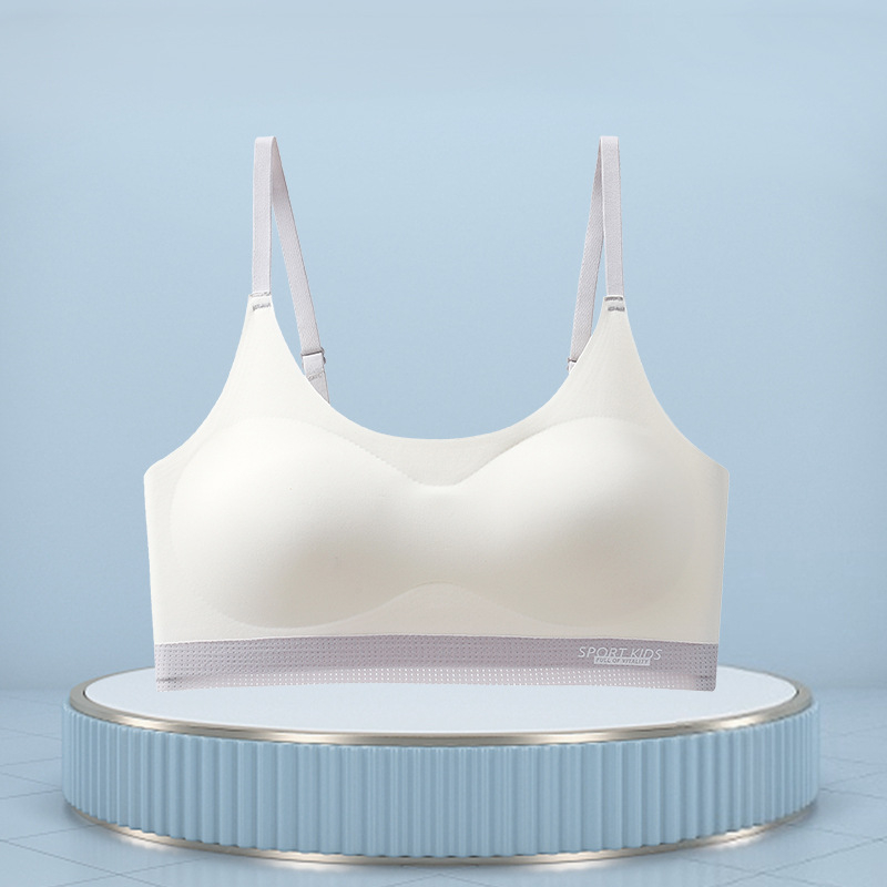Tréningová podprsenka pre dievčatá vo veku 12–15 rokov, nylon, 3/4 košík, formovaný košík bavlna, pevné dvojité ramienka