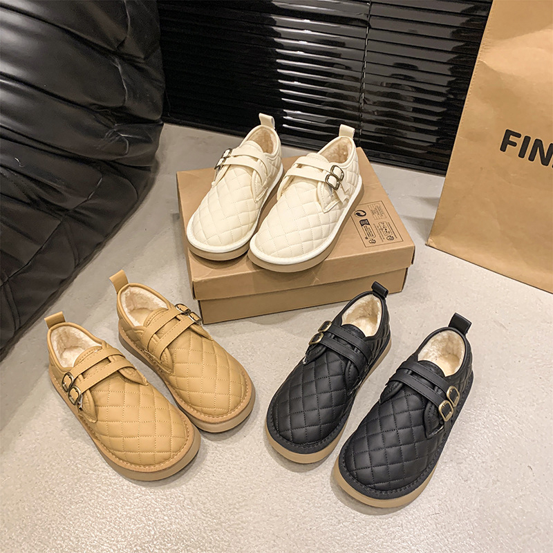 Γυναικεία βαμβακερά παπούτσια με φλίς επένδυση, χαμηλό άνω μέρος PU, καουτσούκ σόλα, φθινοπωρινό/χειμερινό 2025