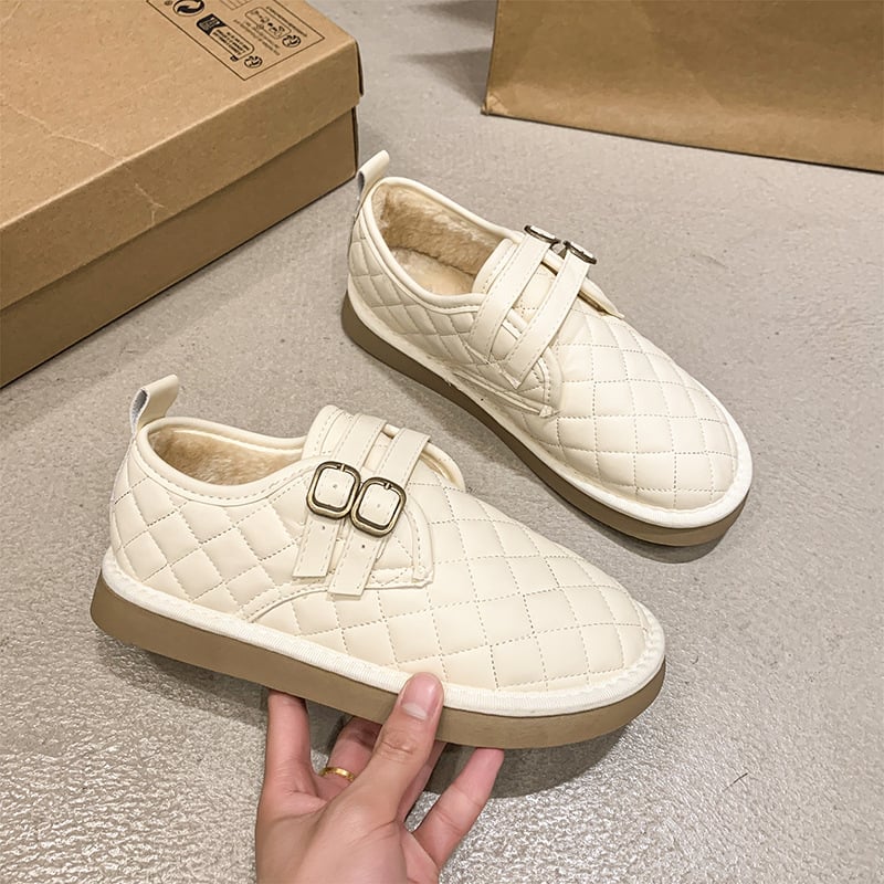 Γυναικεία βαμβακερά παπούτσια με φλίς επένδυση, χαμηλό άνω μέρος PU, καουτσούκ σόλα, φθινοπωρινό/χειμερινό 2025