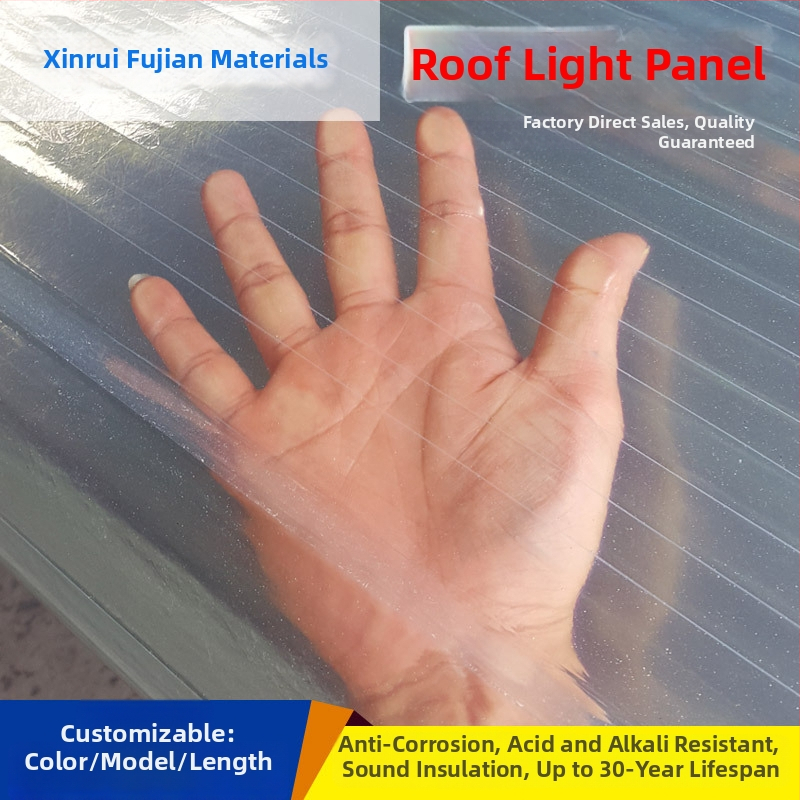 FRP skylight panel pre strechu – priehľadný plast, odolný voči požiaru, FRP konštrukcia