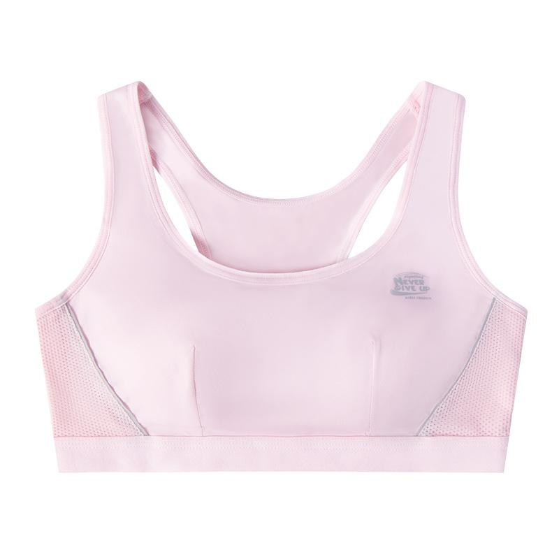 Dievčenská vestová športová podprsenka, bez výstuže, plný košíček s tenkými tvarovanými košíčkami, priedušný materiál (polyester/nylon/spandex)