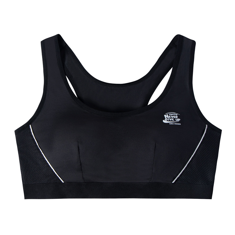 Dievčenská vestová športová podprsenka, bez výstuže, plný košíček s tenkými tvarovanými košíčkami, priedušný materiál (polyester/nylon/spandex)