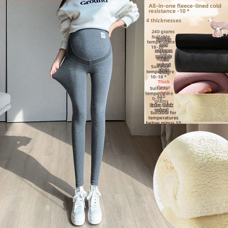 Tehotenské nohavice – Chenille flísová podšívka, Spandex <30%, stredný pás, dĺžka 9/10, teplé