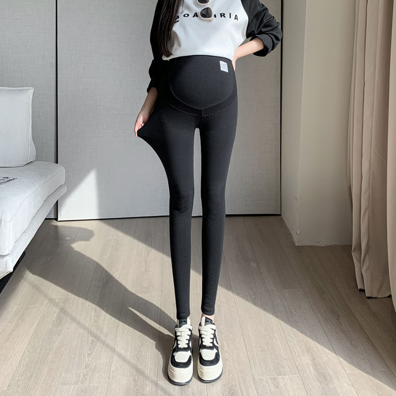 Tehotenské nohavice – Chenille flísová podšívka, Spandex <30%, stredný pás, dĺžka 9/10, teplé