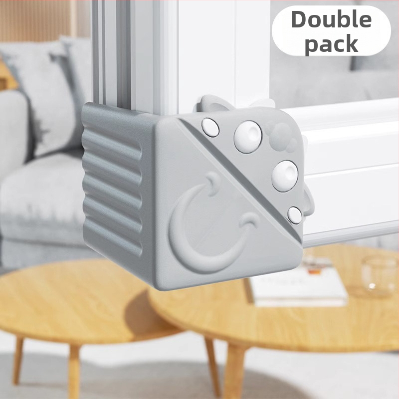 Okrajové ochranné prvky z hliníkovej zliatiny pre okná, vnútorné otváracie okná, sada s mäkkým silikónovým mostíkom, pravouhlý uhol