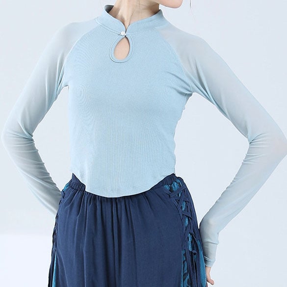 Tanečné kostýmy pre ženy - Moderný tanečný top, rib knit látka (polyester 85%), jednofarebný, podšitý rib knit, jar leto jeseň