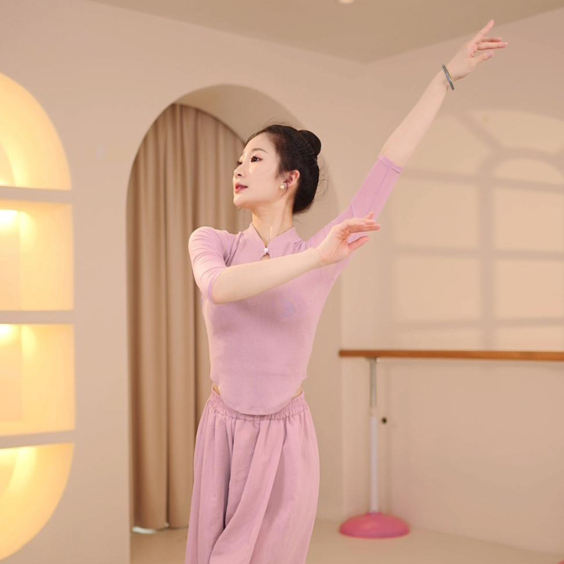 Tanečné kostýmy pre ženy - Moderný tanečný top, rib knit látka (polyester 85%), jednofarebný, podšitý rib knit, jar leto jeseň