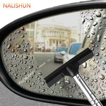 Viacúčelový výsuvný čistič spätného zrkadla pre auto – kefka na okná, materiál: silikón + nerezová oceľ