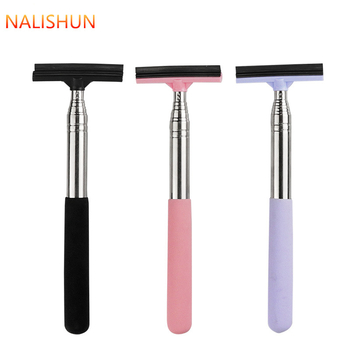 Viacúčelový výsuvný čistič spätného zrkadla pre auto – kefka na okná, materiál: silikón + nerezová oceľ