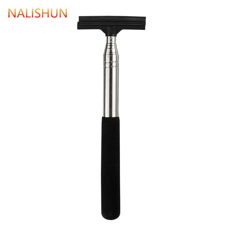 Viacúčelový výsuvný čistič spätného zrkadla pre auto – kefka na okná, materiál: silikón + nerezová oceľ