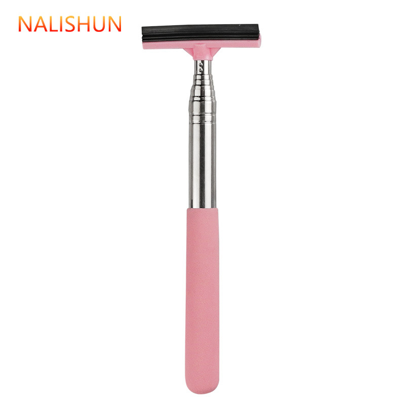 Viacúčelový výsuvný čistič spätného zrkadla pre auto – kefka na okná, materiál: silikón + nerezová oceľ