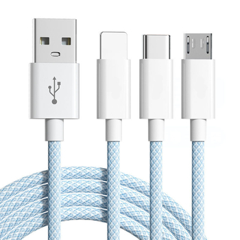 66W opleteni kabel za punjenje 3-u-1 s Lightning, USB-C i Micro USB konektorima