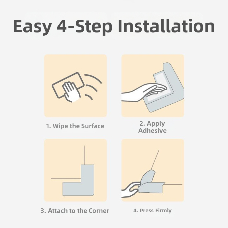 Bērnu galda stūra aizsargs - taisnleņķa stūris, 200 gab., bez zīmola, bez importa