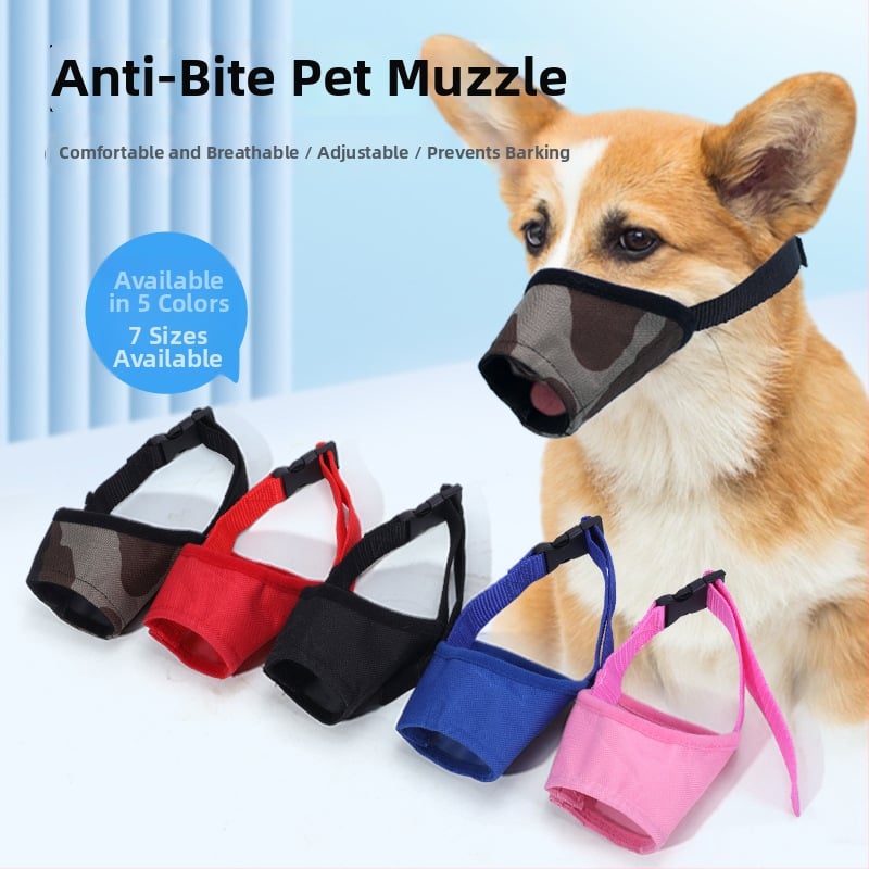 Muzzle pre psy, nastaviteľný, dýchajúci Oxford materiál, anti hrýz, anti olizovanie, zabraňuje jedenie