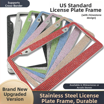 CHONGTENG Americký štýl rámu poznávacej značky s diamantovou vsadkou z nehrdzavejúcej ocele