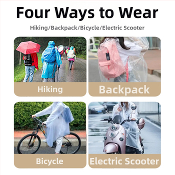 Dážďový pončo na úplné pokrytie tela pre dospelých cyklistov, hrubšie a extra dlhé, PEVA tkanina 0,045 mm