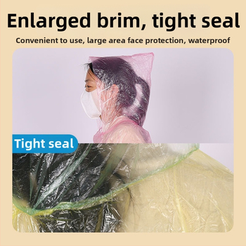 Jednorazové dažďové pončo na turistiku — PVC materiál, pre dospelého, pre jednu osobu