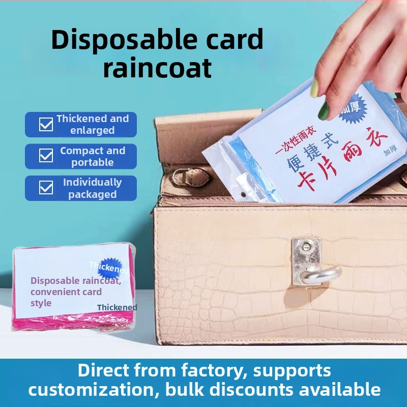 Jednorazové dažďové pončo na turistiku — PVC materiál, pre dospelého, pre jednu osobu