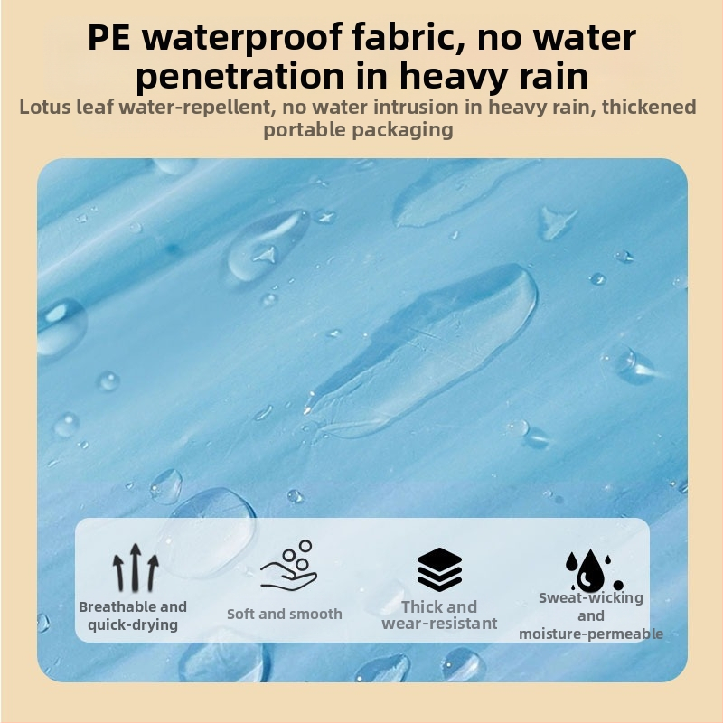 Ühekordne vihmpončo välitegevusteks — PVC kangas, täiskasvanud, ühe isiku jaoks