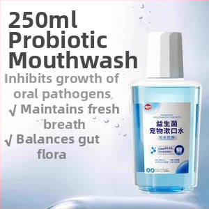 Ústna voda pre domáce zvieratá s probiotikami, jedlá, čistí zuby, svieži dych