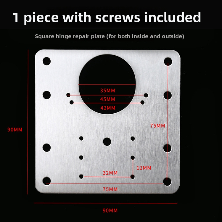 Pántová opravná platňa pre dvierka skriniek (nerezová oceľ 410, brúsený povrch, moderný minimalistický štýl, pre rôzne dvierka skriniek)