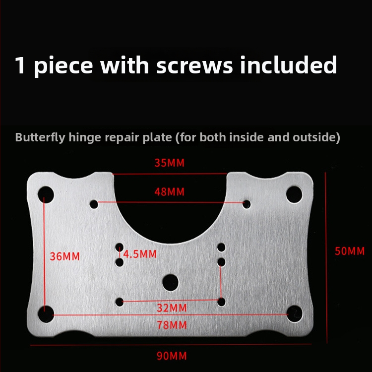 Pántová opravná platňa pre dvierka skriniek (nerezová oceľ 410, brúsený povrch, moderný minimalistický štýl, pre rôzne dvierka skriniek)