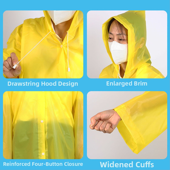 EVA lietaus pončas suaugusiems, vieno gabalo dizainas, lengvas, įprastas storis, žygiams ir kelionėms