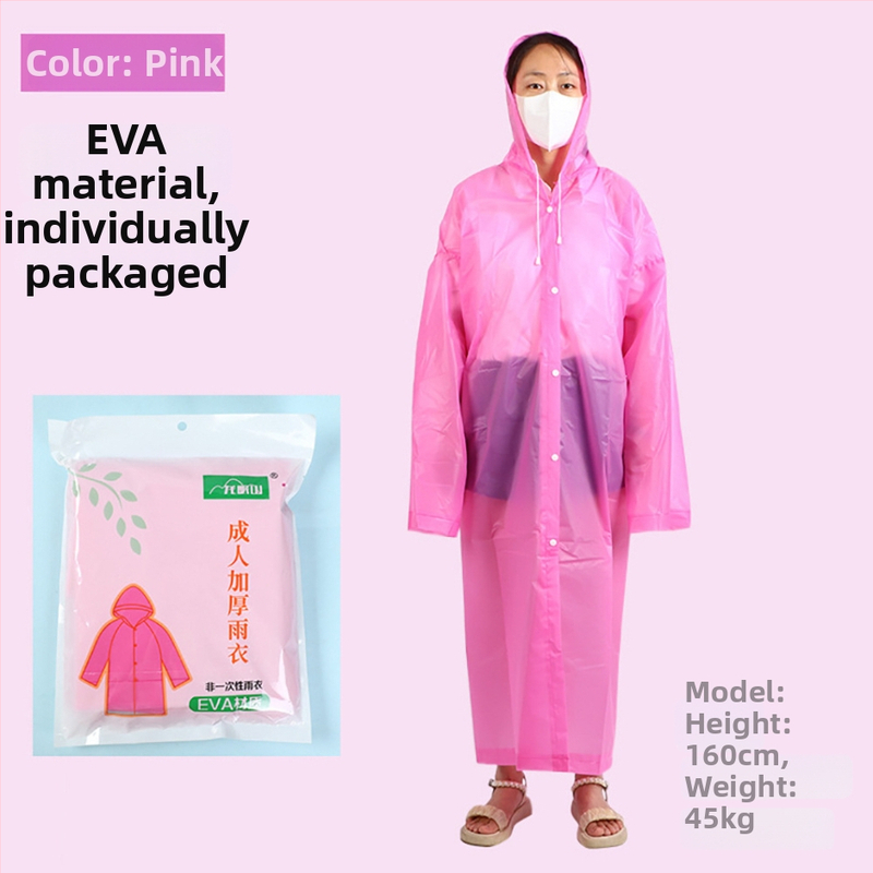 EVA lietaus pončas suaugusiems, vieno gabalo dizainas, lengvas, įprastas storis, žygiams ir kelionėms