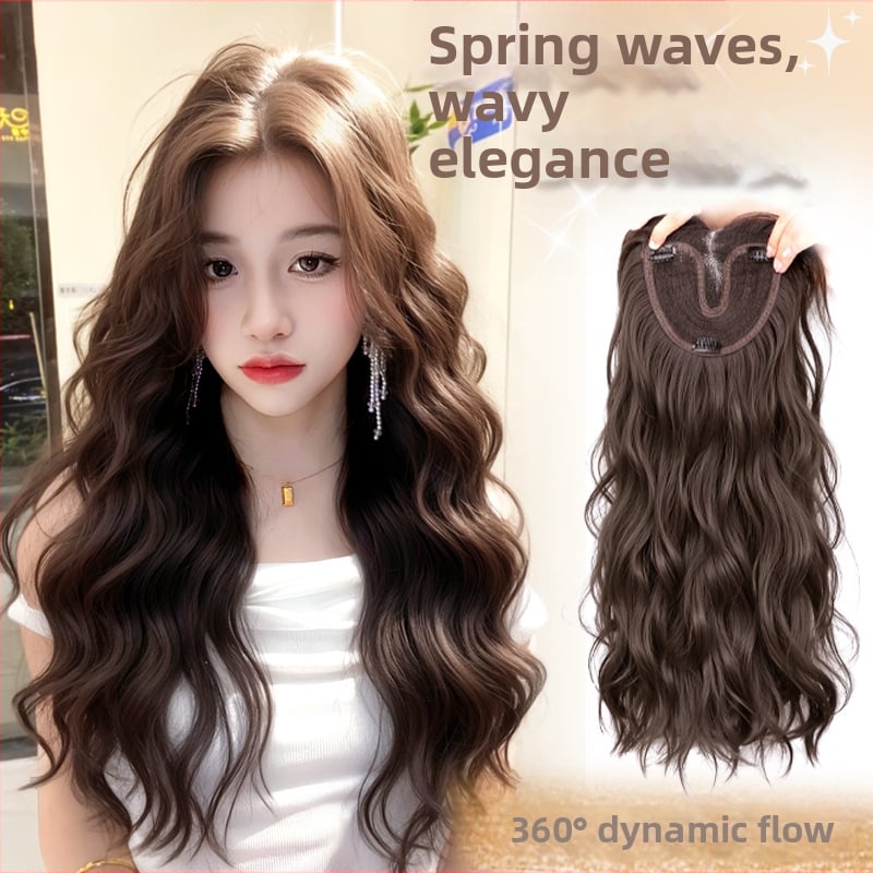 Dámska parochňa – ľahko zvlnené vodné vlny, objem v hornej časti, kučeravé vlasy, vysokoteplotná hodvábna vlákna, mechanické spracovanie, možné farbiť