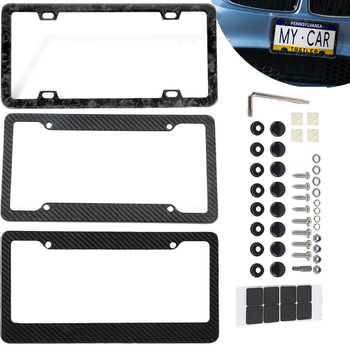 Rám na poznávaciu značku z karbónových vlákien, prispôsobiteľný, kompatibilný, plne dekoratívny rám z karbónu