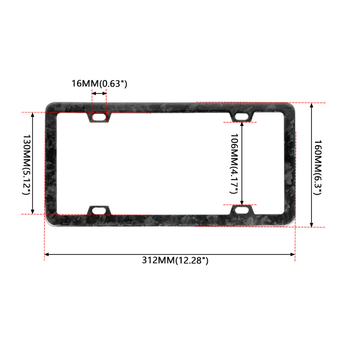Rám na poznávaciu značku z karbónových vlákien, prispôsobiteľný, kompatibilný, plne dekoratívny rám z karbónu
