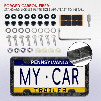 Rám na poznávaciu značku z karbónových vlákien, prispôsobiteľný, kompatibilný, plne dekoratívny rám z karbónu