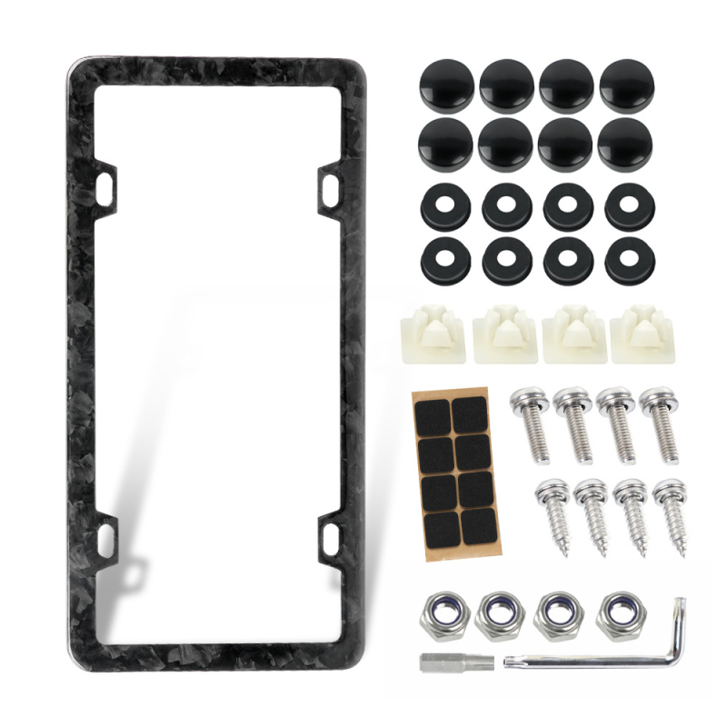 Rám na poznávaciu značku z karbónových vlákien, prispôsobiteľný, kompatibilný, plne dekoratívny rám z karbónu