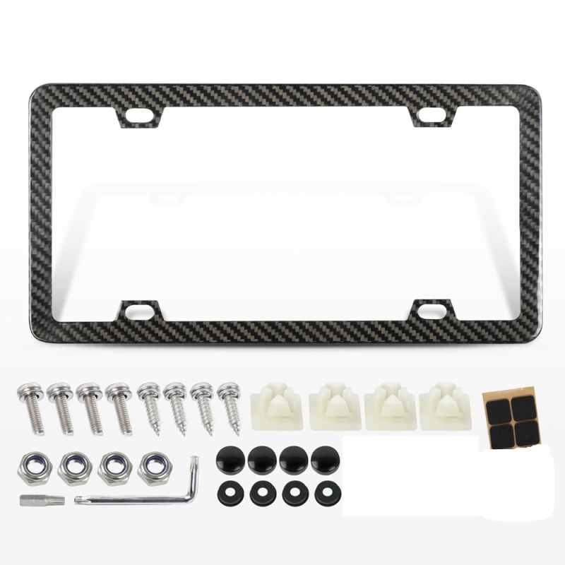 Rám na poznávaciu značku z karbónových vlákien, prispôsobiteľný, kompatibilný, plne dekoratívny rám z karbónu