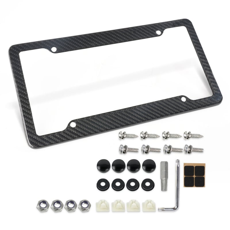 Rám na poznávaciu značku z karbónových vlákien, prispôsobiteľný, kompatibilný, plne dekoratívny rám z karbónu