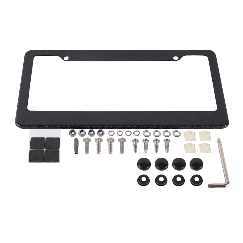 Rám na poznávaciu značku z karbónových vlákien, prispôsobiteľný, kompatibilný, plne dekoratívny rám z karbónu