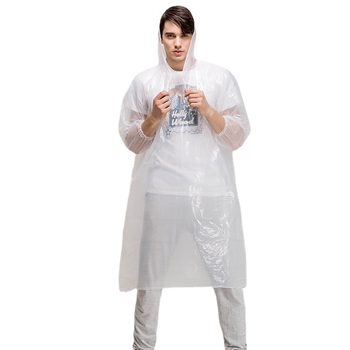 Viso kūno vienkartinis lietaus pončas, PE audinys, plonas 0,02 storis, vienai asiai, TS005PE2