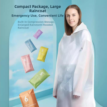 Turistické pončo z PE - celé telo, dlhé, pre dospelých, jednorazové