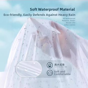 Turistické pončo z PE - celé telo, dlhé, pre dospelých, jednorazové