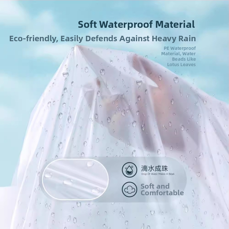 Turistické pončo z PE - celé telo, dlhé, pre dospelých, jednorazové