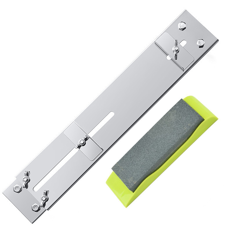 Dvojstranný brúsny kameň s držiakom na drez pre kuchynské nože a nožnice — korund