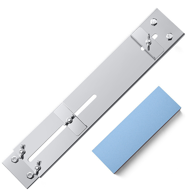 Dvojstranný brúsny kameň s držiakom na drez pre kuchynské nože a nožnice — korund