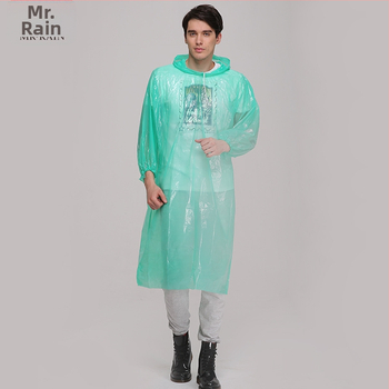 Mr. Rain Priehľadný dážď pončo pre celé telo z PE, jednorazový, pre dospelých