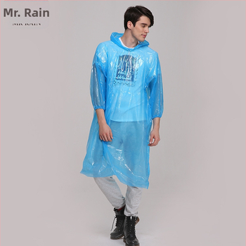 Mr. Rain Priehľadný dážď pončo pre celé telo z PE, jednorazový, pre dospelých