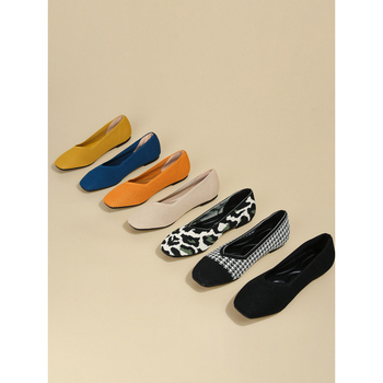 Naiste kootud loaferid Fly Knit ülaosa, ruudu ninaga, 4–6 cm kreen, slip-on