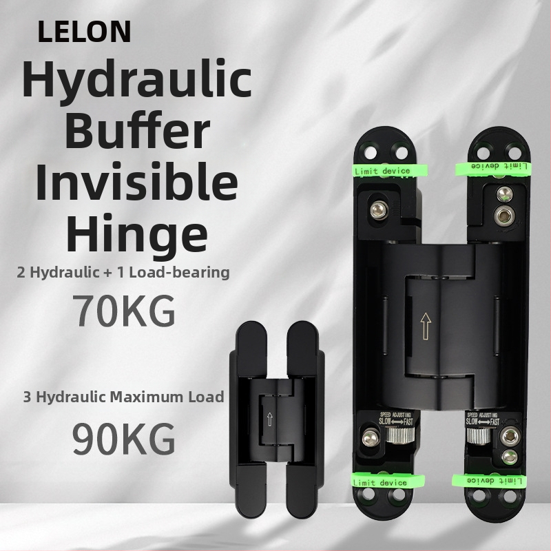 Hydraulický skrytý dverový pánt, nastaviteľný; model RHH-80, materiál zliatina zinku, povrchová úprava elektroplatovanie, nosnosť 90 kg, značka Lelon