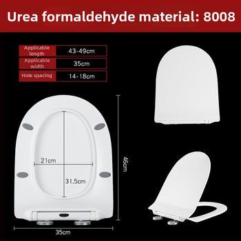 U- tvarovaná WC doska, polstrovaná, vzdialenosť otvorov 14-18 cm, model 8008, materiál: močovino-formaldehydová živica