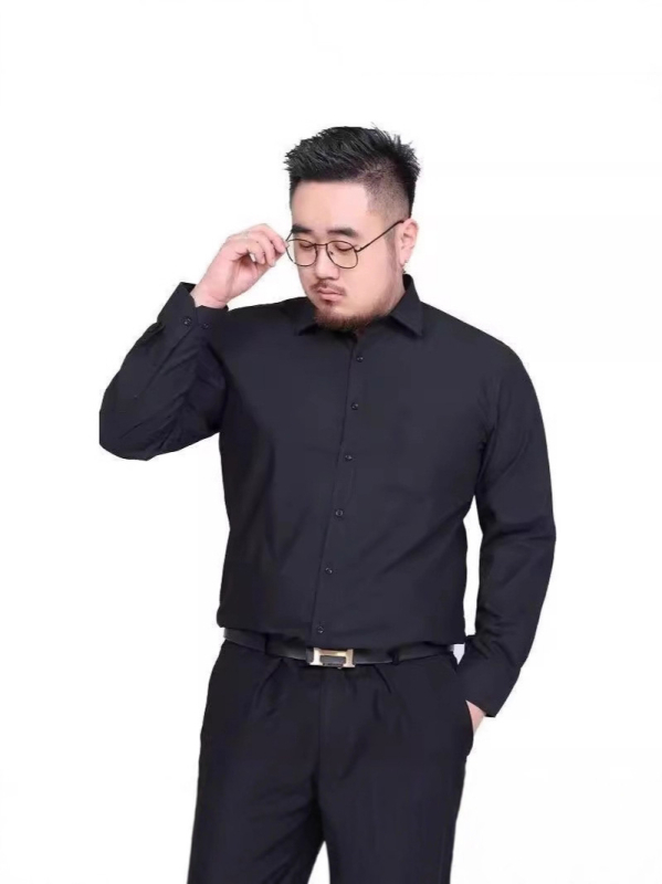 Košeľa so štvorcovým golierom, dlhý rukáv, voľný strih, 96% polyester