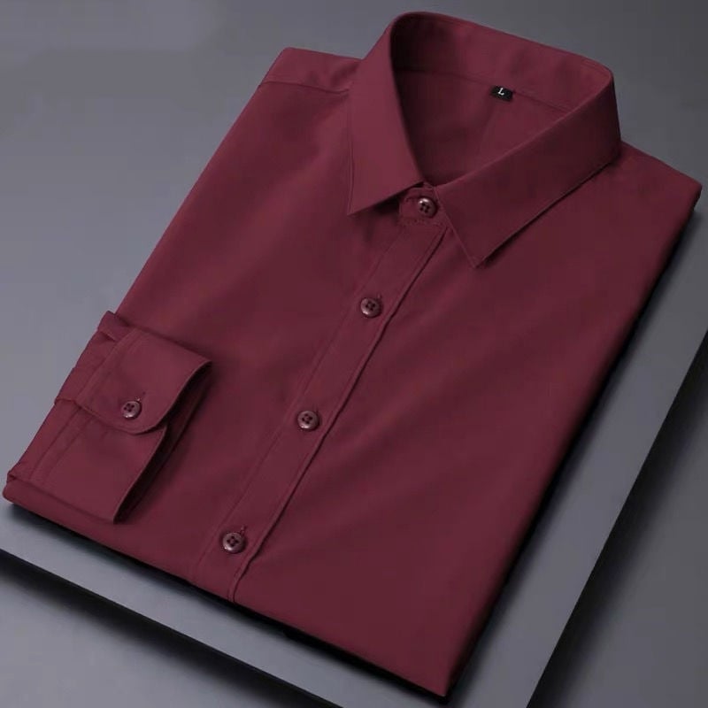 Košeľa so štvorcovým golierom, dlhý rukáv, voľný strih, 96% polyester