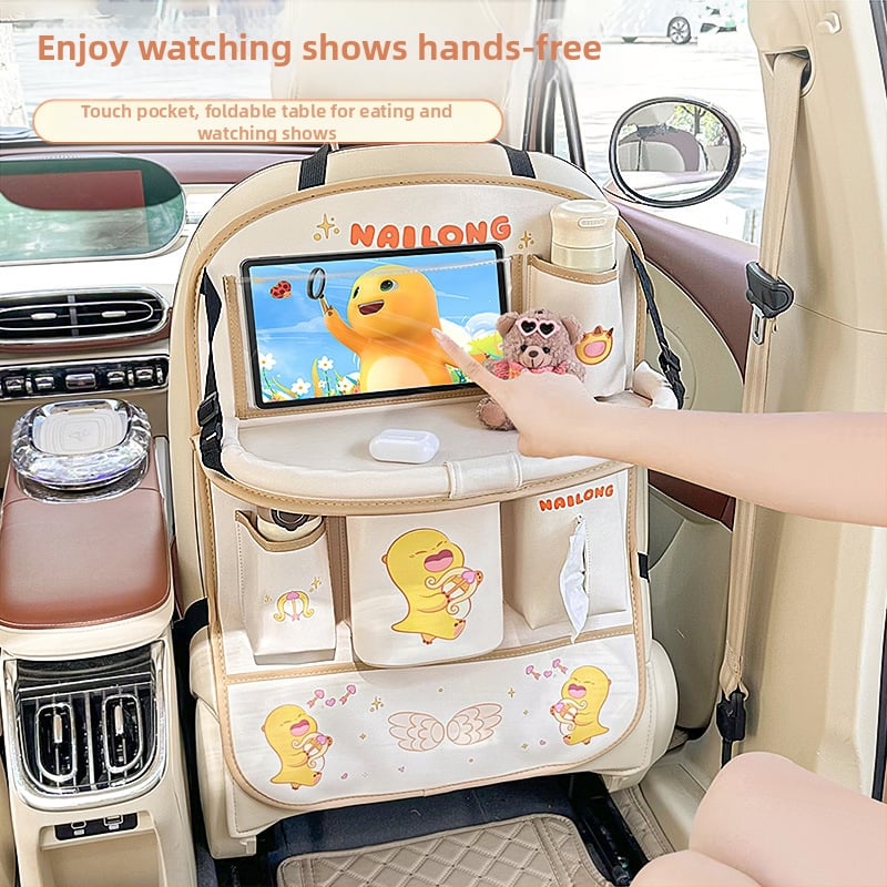 Sulankstomas galinės sėdynės stalas automobiliui, snap-in įrengimas, universalus suderinamumas, Blue Rain